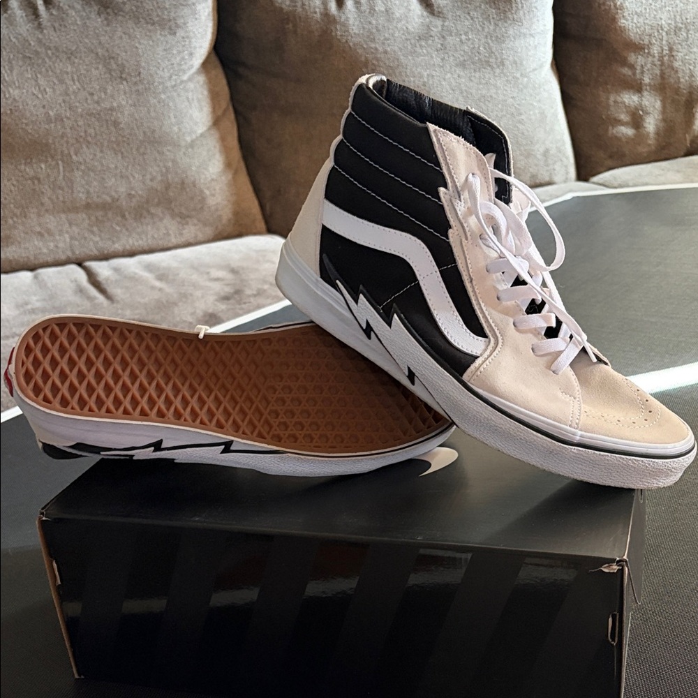 Vans Black and White High-Top Sneakers